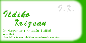 ildiko krizsan business card